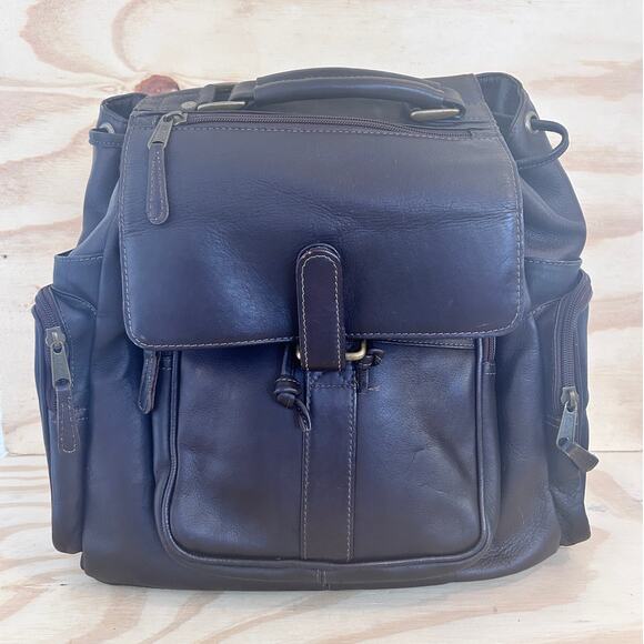 Clava Handbags - Clava American - Urban Survival Leather Backpack - Brown - Women's